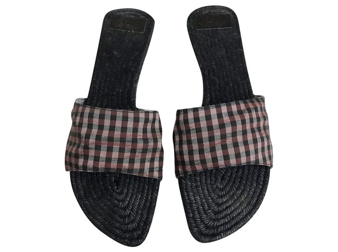 Castaner sandals Black Dark red Cloth Rubber Rope  ref.285050