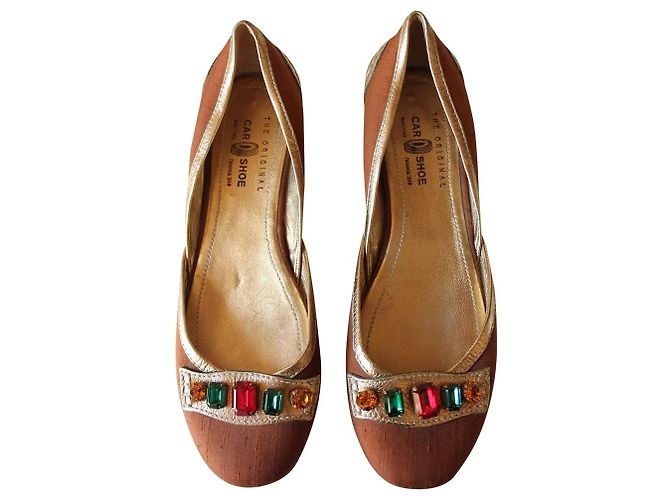 Car Shoes Bailarinas de Car Shoe Multicolor Dorado Marrón claro