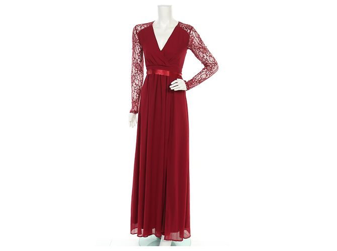 Autre Marque Young Couture By Barbara Schwarzer Maxi Spitzenkleid Rot