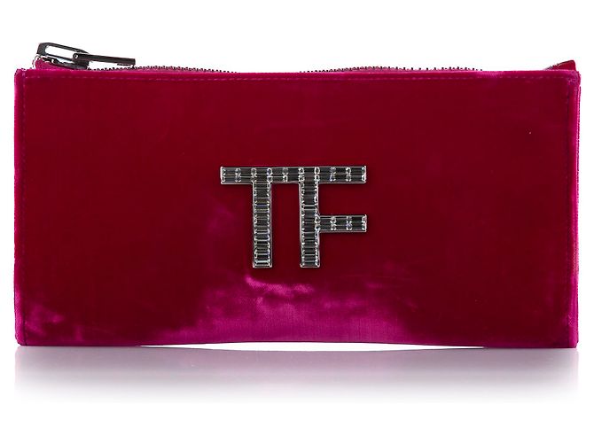 Pochette in velluto rosa Tom Ford