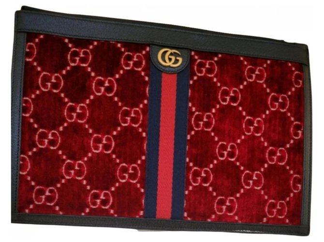 Ophidia Gucci Pochettes Velours Bordeaux  ref.285399