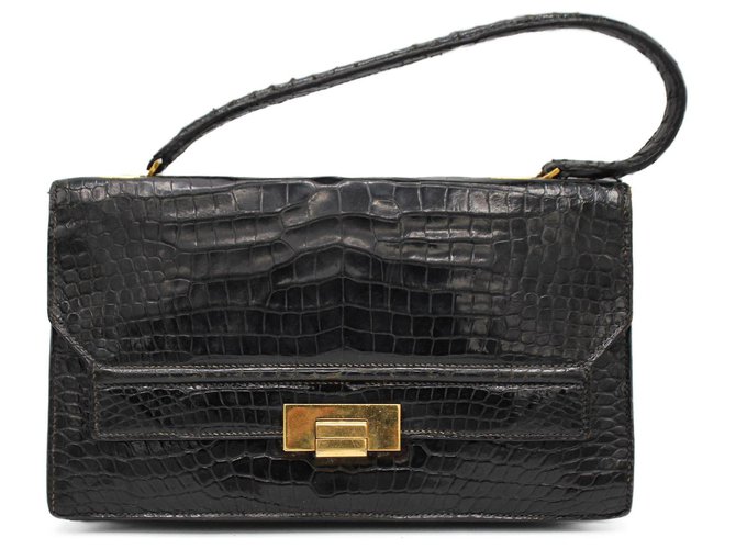 Hermès Handbags Black Exotic leather  ref.285430