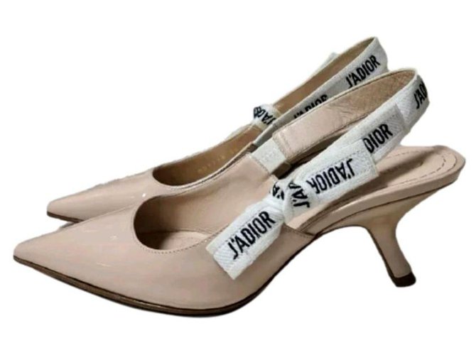 Dior J’adior Zapatos de tacón destalonados de charol beige Talla 37  ref.285439