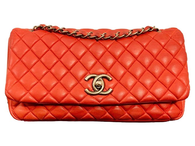 CHANEL CC QUILTED CALFSKIN LARGE FLAP BAG