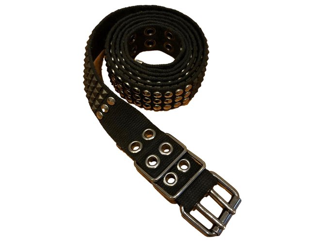 Balmain cinturón forrado con tachuelas Negro Algodón  ref.285479