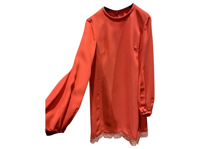 Giambattista Valli midi dress Red Silk  ref.285592