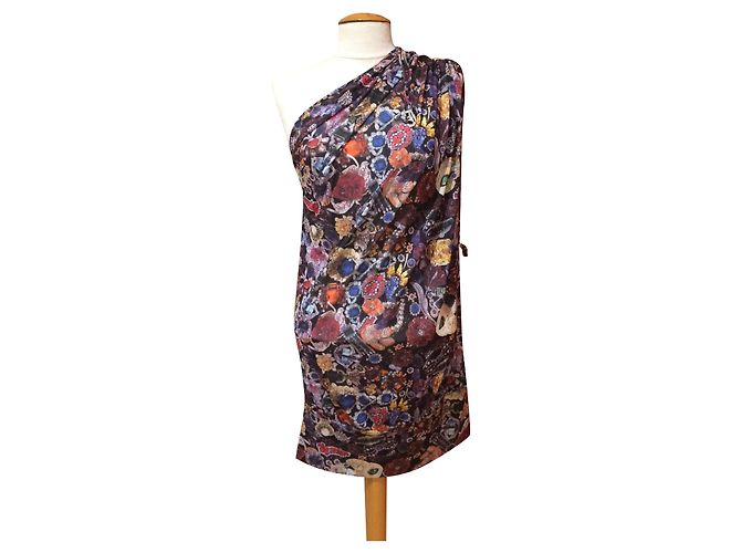 John Galliano Tunika Kleid Mehrfarbig Mehrfarben