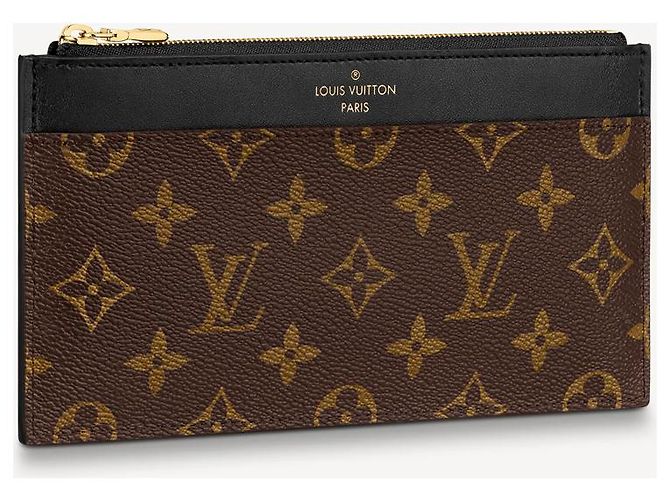 Carteira Louis Vuitton Slim monogram canvas e couro marrom