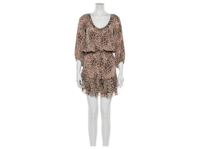 Rebecca Taylor Vestido de seda estampado animal Estampa de leopardo