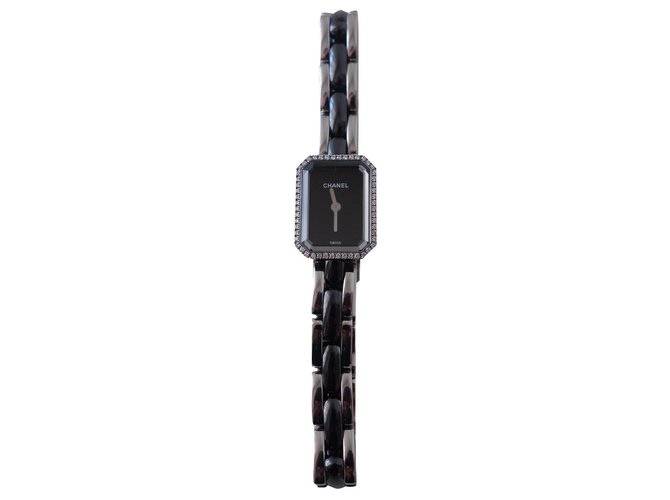 J12 Relógio Chanel mini Première Preto Aço Cerâmico  ref.286017