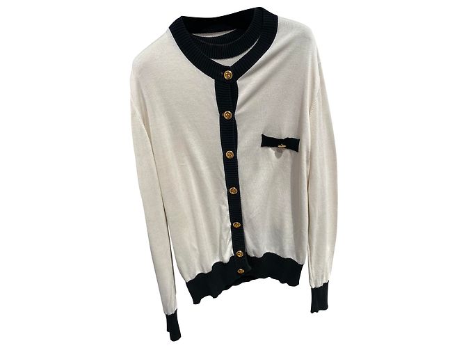 Chanel Conjunto de gêmeos Preto Bege