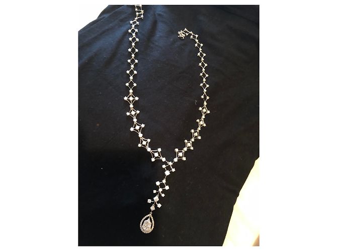 Autre Marque Collar de Diamantes a Medida Oro Blanco Plata