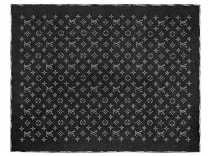 Louis Vuitton LV blanket monogram eclipse Dark grey Wool  ref.286119