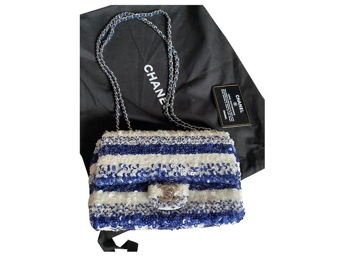 Sac à main Chanel Parade Edition Spéciale Paillettes Blanches