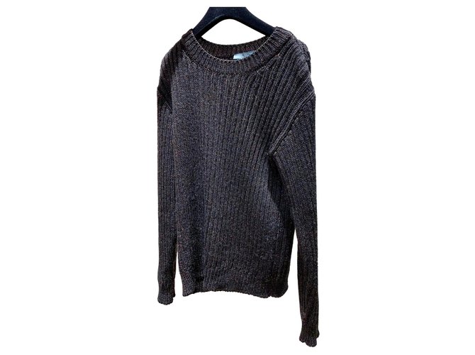Prada Wollpullover Schwarz Rosa Bronze Pink 