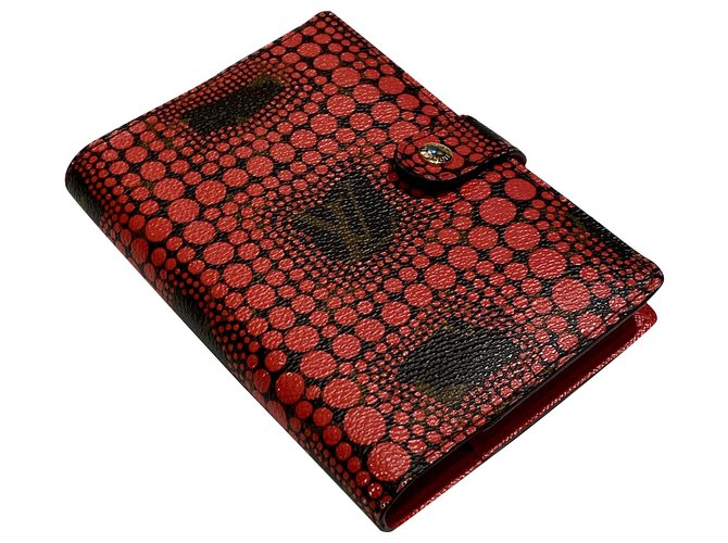 Notizbuch für Ihren Zeitplan von Louis Vuitton Schwarz Rot Leder  ref.286148