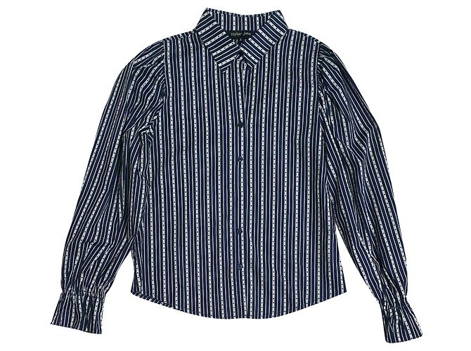 Autre Marque Camicia Sister Jane a righe e stelle blu e bianca Bianco