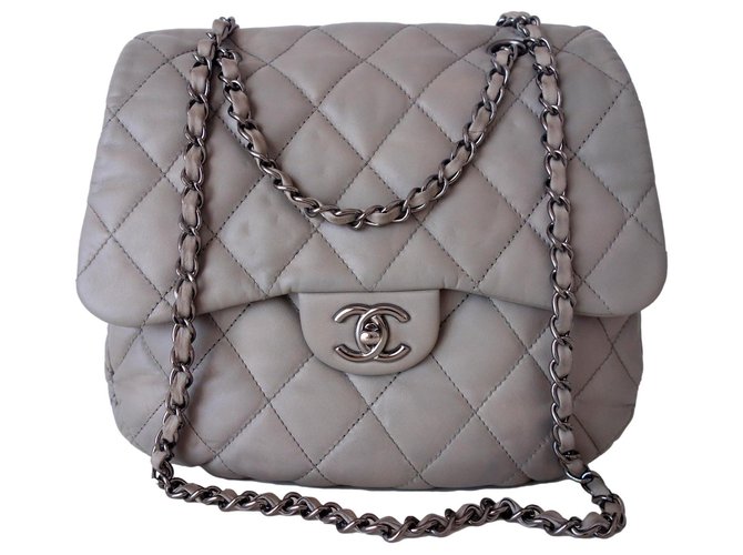 Timeless Chanel Classic graue Tasche Leder  ref.286235
