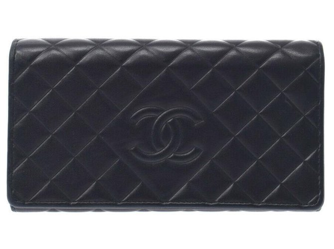 Billetera de Chanel Negro Cuero  ref.286523