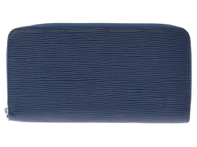 Carteira Louis Vuitton Zippy Azul Couro  ref.286543