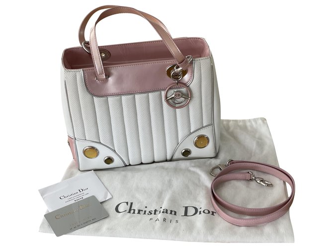 Christian Dior Lady Dior Montaigne Cadillac Blanco Cuero  ref.286549