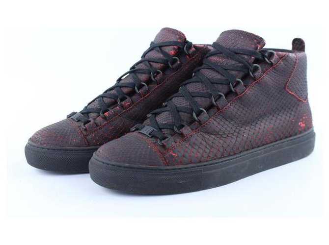 Balenciaga Red Shadow Python Arena Sneakers Leather  ref.286750