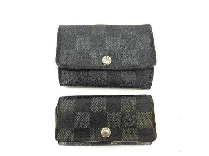 Louis Vuitton Black Damier Graphite Multicles 6 Key Holder Wallet