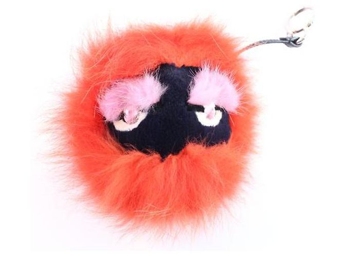 Fendi Porta-chaves e bolsa com bola de pêlo de raposa Monster Bug Eye