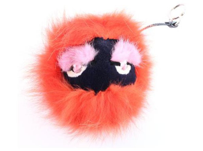 Fendi Monster Bug Eye Fox Fur Ball Keychain and Bag Charm ref