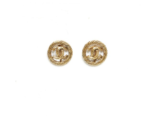 Chanel VINTAGE CC CLIPS Golden Metall  ref.286974
