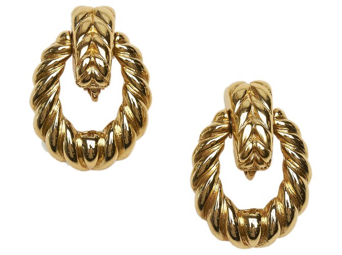 Brincos Dior Gold Rope Clip-on Dourado Metal  ref.287265
