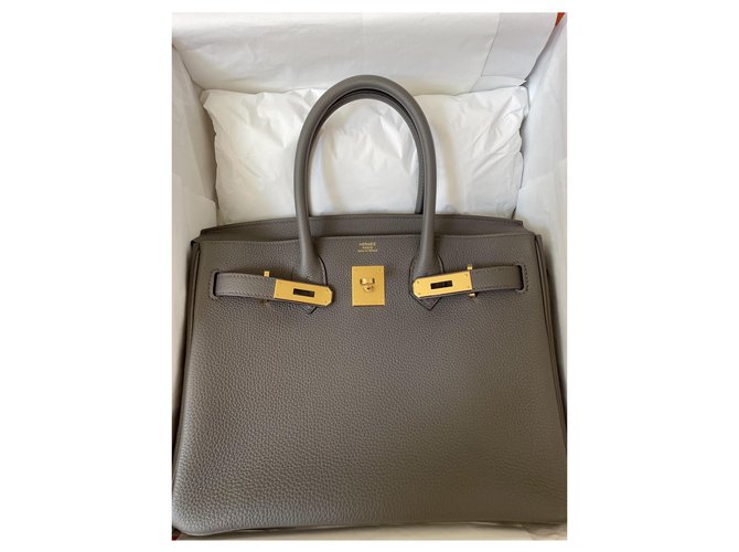 Hermès Birkin 30 Togo GHW Dark grey Leather ref.287383 - Joli Closet