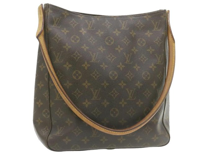 Louis Vuitton Womens Leather Canvas Monogram GM Looping M51145 Shoulder Bag