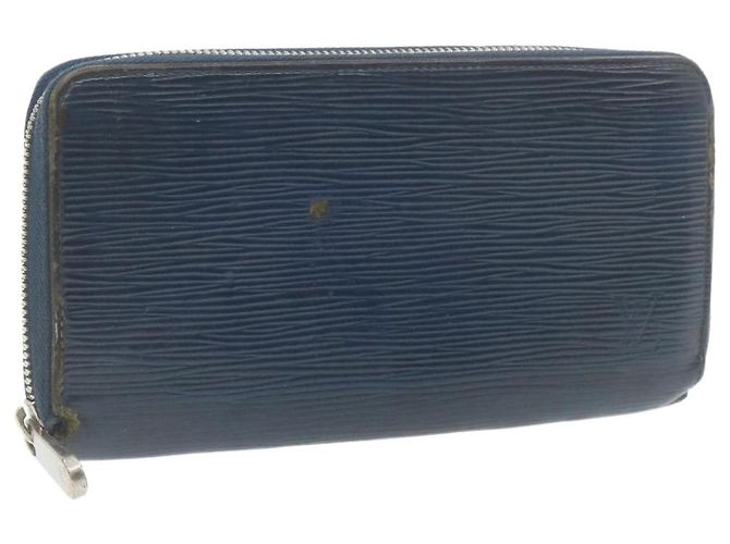 LOUIS VUITTON Epi Zippy Wallet Cartera larga Azul marino M60307 LV Auth ar3608