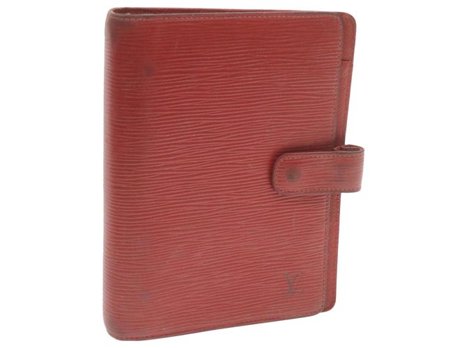 LOUIS VUITTON Epi Agenda MM Tagesplaner Cover Rot R.20047 LV Auth 20560 Leinwand  ref.287874