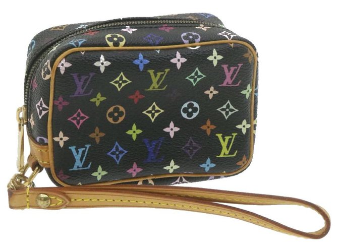 LOUIS VUITTON Multicolor Trousse Wapity Beuteltasche Schwarz M.58034 LV Auth 20854 Leinwand  ref.287954