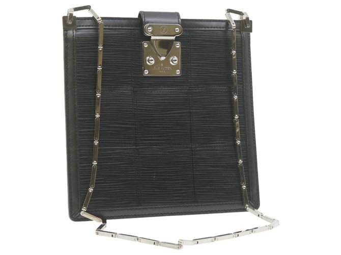 LOUIS VUITTON Epi Stretch Mojito Shoulder Bag Pouch Black M54612 LV Auth 21016 Leather  ref.288022
