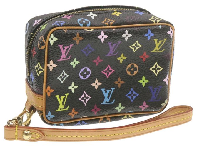 LOUIS VUITTON Multicolor Trousse Wapity Pouch Bag Negro M58034 LV Auth hk055 Lienzo  ref.288148