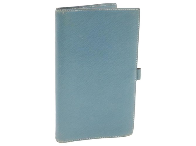 Hermès HERMES Agenda PM Day Planner Cover Leather Light Blue Auth ar3414  ref.288222