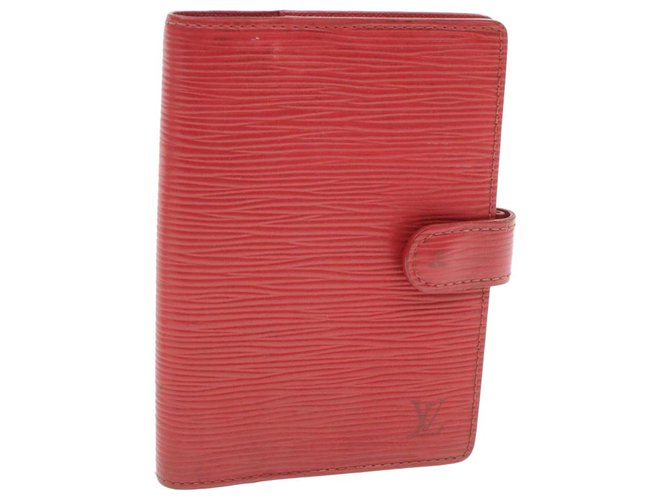LOUIS VUITTON Epi Agenda PM Day Planner Cover Rouge R20057 Auth LV17709 Toile  ref.288246