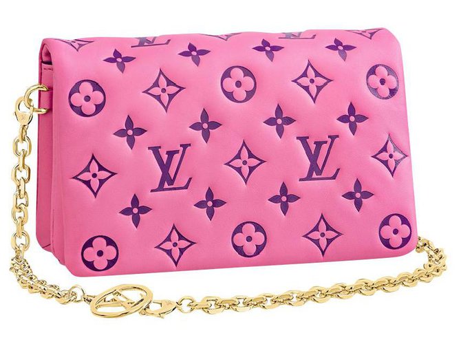 Louis Vuitton LV Pochette Coussin Pink Leder  ref.288356