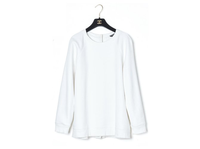 Chanel 16K WHITE SWEATER FR40 Branco Algodão  ref.288373