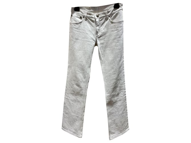 Louis Vuitton Jeans LV branco Algodão Elastano  ref.288384
