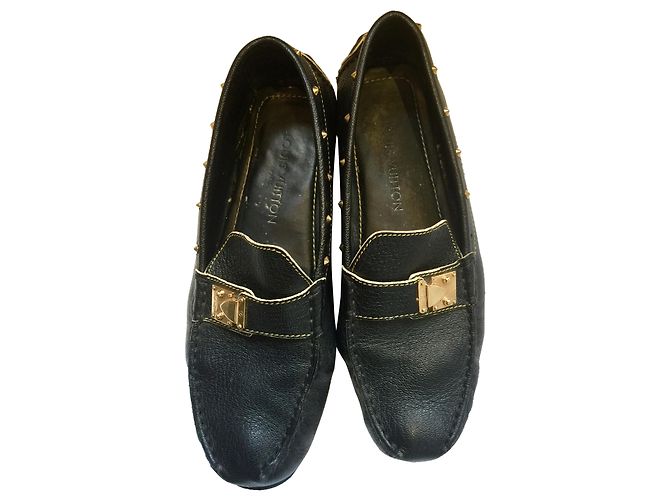 Mocassini Monte Carlo con borchie Louis Vuitton Nero Gold hardware