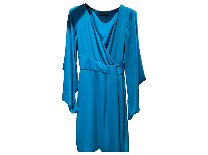 Gianni Versace Kleid aus Seide Türkis