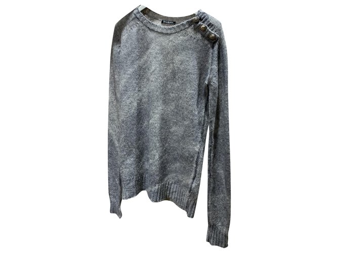 Warmer Balmain-Strickpullover Grau 