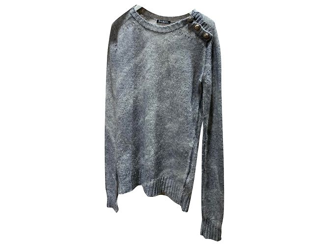 Pull chaud en maille Balmain Gris