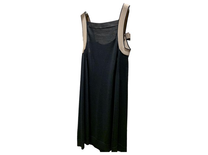 Short Louis Vuitton dress Black Beige Wool  ref.288426