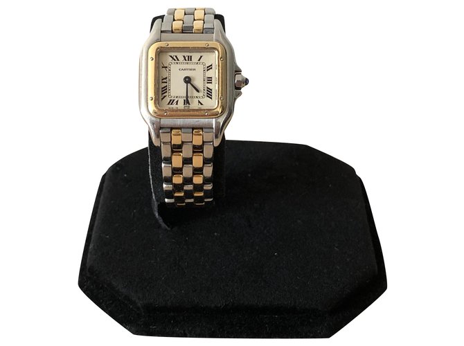 Cartier Panthère PM Gold and Steel Watch Dourado Aço  ref.288475