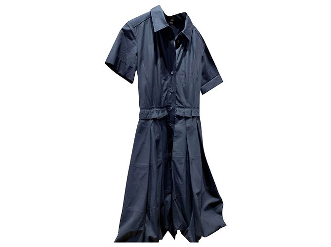 Abito midi Louis Vuitton in cotone blu navy